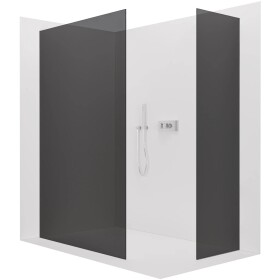 CERANO Sprchová zástěna Walk-in Crystal T L/P - 10 mm - bezvzpěrový systém - chrom, grafitové sklo - 130x90x200 cm