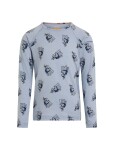 Dětské merino triko dlouhý rukáv ICEBREAKER Kids Merino 200 Oasis LS Crewe Bear Tour AOP, Zinc Blue/Aop velikost: 3