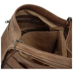 Trendy dámský koženkový kabelko-batoh Kavya, tmavě béžový