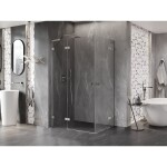 MEXEN/S - Lunar L Duo sprchový kout dveře křídlové 115 x 110 cm, transparent, nikl kartáčovaný 834L-115L-110P-97-00