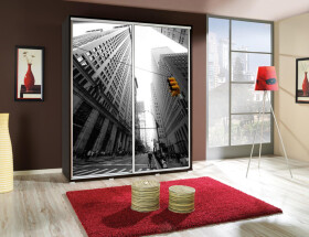 Šatní skříň Penelopa Město Barva korpusu: Kaštan - wenge, Rozměry: 155 cm