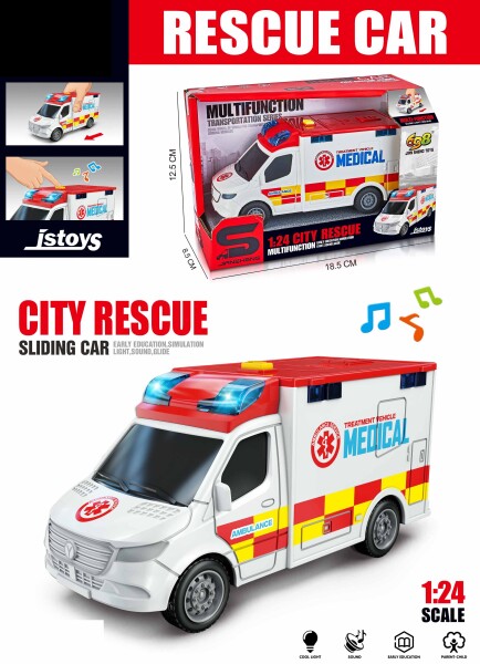 Auto sanitka s efekty 15,5 cm