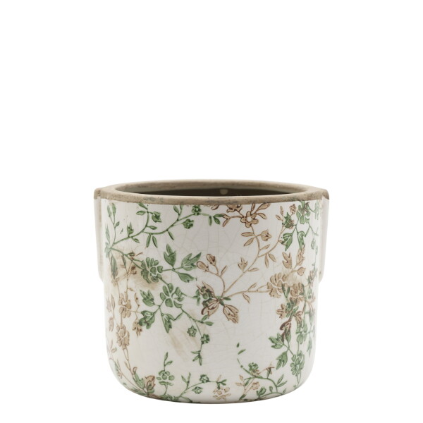Chic Antique Obal na květiny Branch Motif Ø 15,5 cm, zelená barva, keramika
