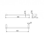 KLUDI - Vela R Držák ručníku, délka 45 cm, matná černá 5898039