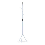 Věšák stojanový, výška 179 cm, kovová konstrukce, bílý matný lak, nosnost 6 kg