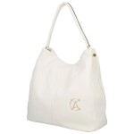 Trendy dámská koženková kabelka na rameno Nina, bílá