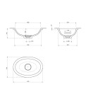 OMNIRES - SHELL M+ podumyvadlo, 38 x 25 cm, šedá popelavá matná, SHELL380UPAG