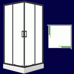 Laveo - Desna - čtvercový sprchový kout s vaničkou 80x80 cm JKDD786K