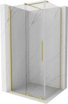 MEXEN/S - Velar sprchový kout 90 x 85, transparent, zlatá kartáčovaná 871-090-085-01-55