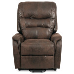 TV křeslo + eletrické polohování, hnědá látka, kov černá