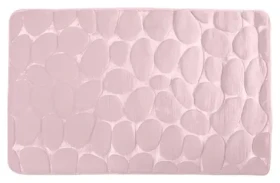 MSV Pebbles světle růžová / Koupelnová předložka / PU pěna / protiskluzová / 50 x 80 cm