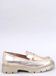 Kožené dámské mokasíny 28359 1736 zlaté - Ideal Shoes 41