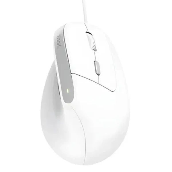 Trust Bayo II bílá / Vertikální myš / optická / 2400 DPI / 6 tlačítek / USB-A (25397)