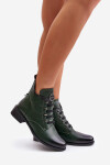 Nízké boty zateplené na zip s ozdobou zelené Nevalia 38
