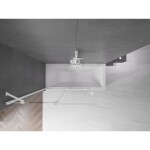 MEXEN/S - Velar Dvoukřídlá posuvná vanová zástěna 130 x 150, transparent, bílá 896-130-000-01-20