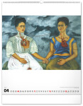 Nástěnný kalendář 2027 Notique Frida Kahlo, 48 x 56 cm