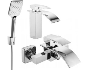 MEXEN - Aries R62 Set umyvadlové a vanové baterie s příslušenstvím, chrom 744803R62-00