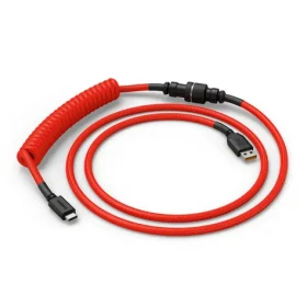Glorious GMMK USB-C/USB-A kroucený kabel 1.4m červená / pro klávesnice Glorious / 1x USB-C(M) / 1x USB-A(M) (GLO-KB-ACC-CBL-COIL-CRED)