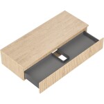 MEXEN/S - Rivel koupelnová skříňka pod umyvadlo 120 cm s deskou, 1 šuplík, reliéf , dub 91A20-12023-1-BFC81