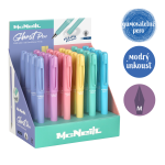 Colorino gumovatelné bombičkové pero McNeill - Pastel, 24 ks, modrá náplň, displej, mix pastelových barev - 24ks
