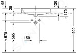 DURAVIT - Happy D.2 Umyvadlo na desku, 600x460 mm, s přepadem, s otvorem pro baterii, bílá 2315600000