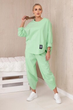 Dámský set mikina + kalhoty Punto - pastelová zelená