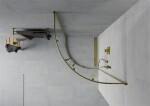 MEXEN - Rio sprchový kout čtvrtkruh 70 x 70, transparent, zlatá 863-070-070-50-00