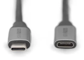Digitus USB-C prodlužovací kabel / Prodlužovací kabel / USB-C (M) - USB-C (F) / USB 3.2 Gen1 / PD 60W / 4K 60Hz / 1 m (DB-300230-010-S)