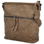 Stylová dámská koženková crossbody kabelka Aristid, taupe