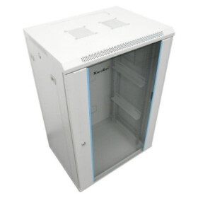 XtendLan 19" nástěnný rozvaděč 18U 600x450, nosnost 60 kg, skleněné dveře, svařovaný, šedý EDF_10102706