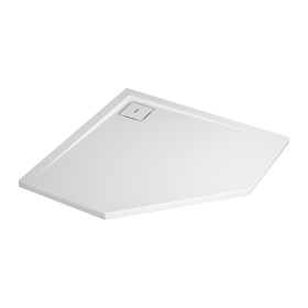 SanSwiss LIVADA SanSwiss sprchová vanička LIVADA z litého mramoru, pětiúhelník 90x90x3,5 cm, bílá W20563609004