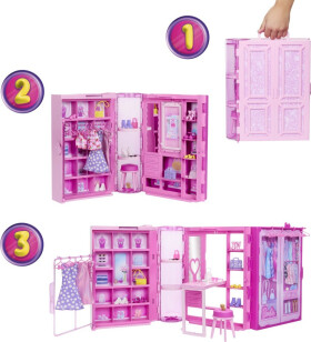 Barbie šatník snů v pastelových barvách s panenkou - Mattel Barbie