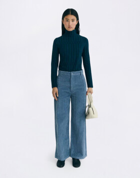 Thinking MU Fuzz Corduroy Karina Pants BLUE 42