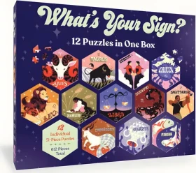 CHRONICLE BOOKS Sada 12 puzzle Jaké je vaše znamení?