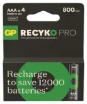 GP ReCyko Pro AAA HR03 800mAh 4ks / Nabíjecí baterie / NiMH / 1500+ nabíjecích cyklů (1032124080)