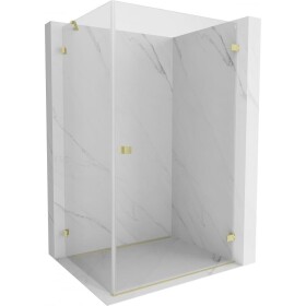 MEXEN/S - Lunar-B sprchový kout dveře křídlové pravá 95 x 80, transparent, zlato kartáčovaná 832-095-080-55-00-P