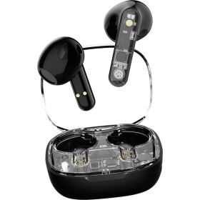 STREETZ T150 In Ear Headset Bluetooth® stereo černá, transparentní headset, Nabíjecí pouzdro, regulace hlasitosti, dotykové ovládání