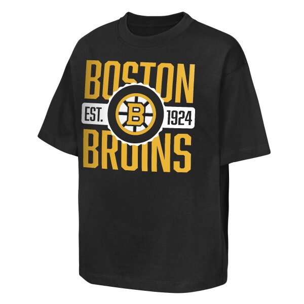 Outerstuff Dětské tričko Boston Bruins NHL Shot Speed Short Sleeve Elevated Velikost: Dětské L (158 – 164)
