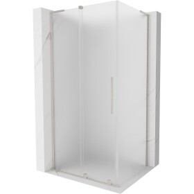 MEXEN/S - Velar L sprchový kout, posuvné dveře 100 x 110, dekor, nikl kartáčovaný 871-100-110-33-97