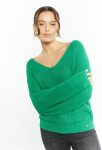 Monnari Svetry vesty Dámský bavlněný svetr výstřihem do Bottle Green