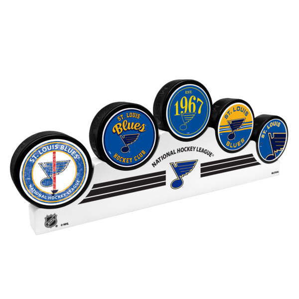 Mustang Puk St. Louis Blues NHL 5 Puck Podium Set