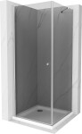 MEXEN/S - Pretoria sprchový kout 100x100, grafit , chrom + sprchová vanička včetně sifonu 852-100-100-01-40-4010