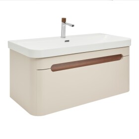 Koupelnová skříňka s umyvadlem a baterií SAT Fusion 97,5x43x45 cm pískově béžová mat SATFUSION100BEMWBA SATFUSION100BEMWBA