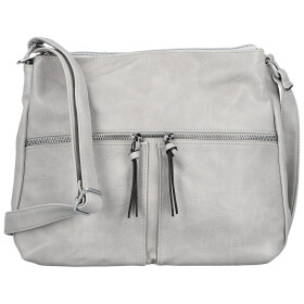 Módní dámská koženková crossbody kabelka Josefina, světle šedá