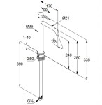 KLUDI - Nova Fonte Umyvadlová baterie, matná šedá 20298O115