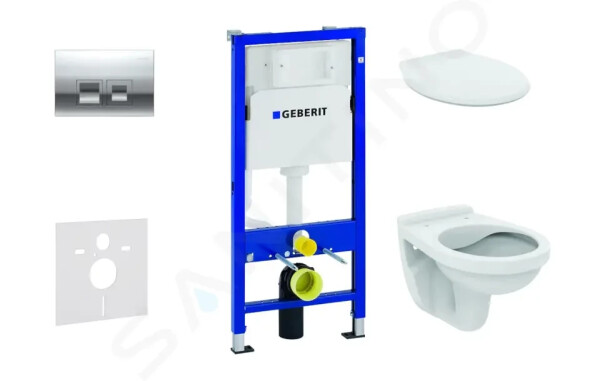 GEBERIT - Duofix Set předstěnové instalace, klozet Alpha se sedátkem, tlačítko Delta35, lesklý chrom 458.103.00.1 NR5