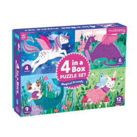 Mudpuppy Puzzle 4 v 1 - Přátelé (4, 6, 9 a 12 dílků)