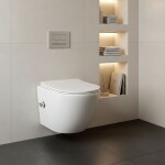 REA - Závěsná WC mísa Carlo Lux Rimless s funkcí bidetu REA-C9701