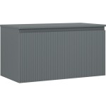 MEXEN/S - Rivel koupelnová skříňka pod umyvadlo 90 cm s deskou, 1 šuplík, reliéf , grafit mat 91A20-09047-1-BFC66