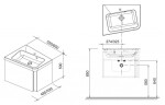 RAVAK - 10° Skříňka pod rohové umyvadlo SD 550 L, 55x49x45 cm, levá, tmavý ořech X000000741